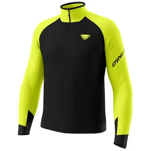 Męska koszulka Dynafit Alpine L/S 1/2 Zip Tee M Rozmiar: XL / Kolor: czarny/żółty - Koszulki sportowe męskie - miniaturka - grafika 1