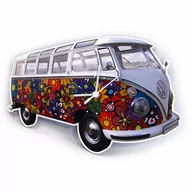 Zegary - Zegar ścienny Flower Power 28x18x2,5 cm BRISA VW BUS kolorowy kod: BR-BUWC03 - miniaturka - grafika 1