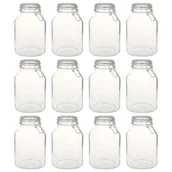 Pojemniki kuchenne - vidaXL vidaXL Szklane słoiki z zamknięciem, 12 szt., 3 L - miniaturka - grafika 1