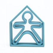 Zabawki interaktywne dla dzieci - Dena Dena: pastelowe silikonowe kształty Kid + House  (Niebieski) - miniaturka - grafika 1