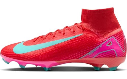 Nike Męskie buty do piłki nożnej Mercurial Superfly 10 Club High-Top normalna trawnik, Ember Glow/Aurora Green, 44,5 EU, Ember Glow Aurora Green, 44.5 EU