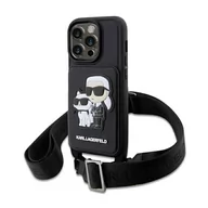Etui i futerały do telefonów - Karl Lagerfeld Crosssbody NFT Saffiano Karl & Choupette - Etui iPhone 14 Pro Max (Czarny) - miniaturka - grafika 1