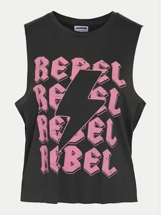 Noisy May Top Rebel 27034002 Szary Oversize - Koszulki i topy damskie - miniaturka - grafika 1