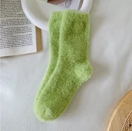 Skarpetki damskie - Puchate skarpetki w pastelowych kolorach - miniaturka - grafika 1