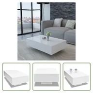 Ławy i stoliki kawowe - The Living Store Stolik kawowy biały wysoki połysk - miniaturka - grafika 1