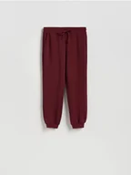 Spodnie damskie - Reserved - Dresowe spodnie z modalem - bordowy - miniaturka - grafika 1