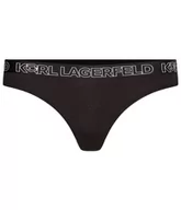 Majtki damskie - KARL LAGERFELD Kobiety Figi Tanga Z Logo Ikonik 2.0, Czarny, XS - miniaturka - grafika 1