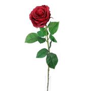 Balony i akcesoria - Sztuczna róża gałązka czerwona jak żywa długa 68cm - miniaturka - grafika 1