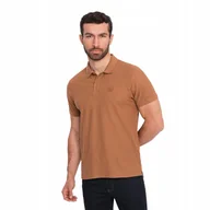 Koszulki męskie - Koszulka męska polo BASIC 100% bawełna brązowa V23 OM-POBS-0100 L - miniaturka - grafika 1