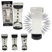 Masy plastyczne - KLEPSYDRA z cieczą CZARNO BIAŁA Stymulacja Skupienie LAWA TRANSPARENT - miniaturka - grafika 1