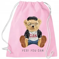 Plecaki worki - WORKO PLECAK RÓŻOWY Do Szkoły Na Buty YES! YOU CAN Różne Grafiki Wzory - miniaturka - grafika 1