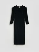 Sukienki - Reserved - Welurowa sukienka - czarny - miniaturka - grafika 1