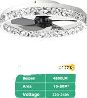 Wentylatory sufitowe - Wentylator sufitowy, oświetlenie LED, pilot, BIAŁY, 300W - miniaturka - grafika 1
