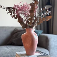 Wazony i flakony - Różowy organiczny wazon ceramiczny - miniaturka - grafika 1