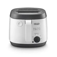 Frytkownice - De'Longhi FS3061 Frytkownica z koszem wyjmowanym i nadaje się do mycia w zmywarce, nieprzywierająca, regulowany termostat, kompaktowa konstrukcja, pojemność 2,3 l, 1800 W, biała/szara - miniaturka - grafika 1