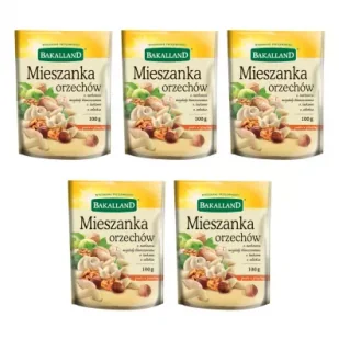Bakalland Mieszanka orzechów Zestaw 5 x 100 g - Bakalie - miniaturka - grafika 1
