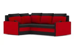 Prosty narożnik rozkładany, lewy, Milton II, 225x175x75 cm, czarny, czerwony - Narożniki - miniaturka - grafika 1