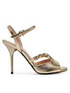 Sandały damskie - LOVE MOSCHINO Sandały JA16089G1MIF0900 Złoty - miniaturka - grafika 1
