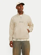 Bluzy męskie - Jack&Jones Polar Vesterbro 12262981 Beżowy Relaxed Fit - miniaturka - grafika 1