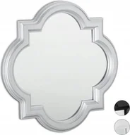 Lustra - Lustro Relaxdays ścienne rama tworzywo sztuczne 39,5 x 39,5 mm srebrny - miniaturka - grafika 1