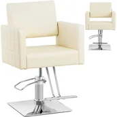 Fotele fryzjerskie - Fotel fryzjerski barberski kosmetyczny z podnóżkiem Physa RIBBLETON - kremowy - miniaturka - grafika 1