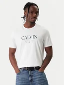 Koszulki męskie - Calvin Klein T-Shirt LV04RE807G Biały Regular Fit - miniaturka - grafika 1