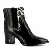 Botki damskie - Czarne skórzane botki damskie na obcasie CARINII - Carinii - miniaturka - grafika 1
