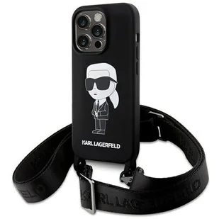 Karl Lagerfeld KLHCP15XSCBSKNK iPhone 15 Pro Max 6.7" hardcase czarny/black Crossbody Silicone Ikonik - Etui i futerały do telefonów - miniaturka - grafika 1