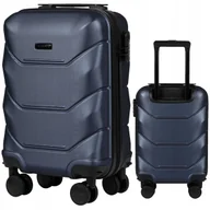 Walizki - Wings walizka kabinowa mała NIEBIESKA ABS + 4 kółka zamek szyfrowy 18" - miniaturka - grafika 1