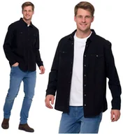 Koszule męskie - Koszula Męska BawełnIana Jeansowa Elegancka Klasyczna CZARNY MORAJ - 3XL - miniaturka - grafika 1