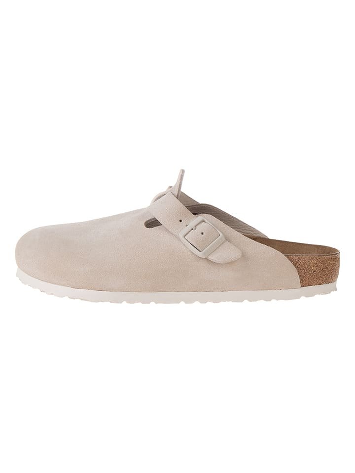 Birkenstock Skórzane chodaki w kolorze kremowym