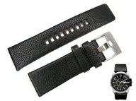 Akcesoria do zegarków - Pasek DIESEL DZ1295 czarny skórzany 28 mm - miniaturka - grafika 1