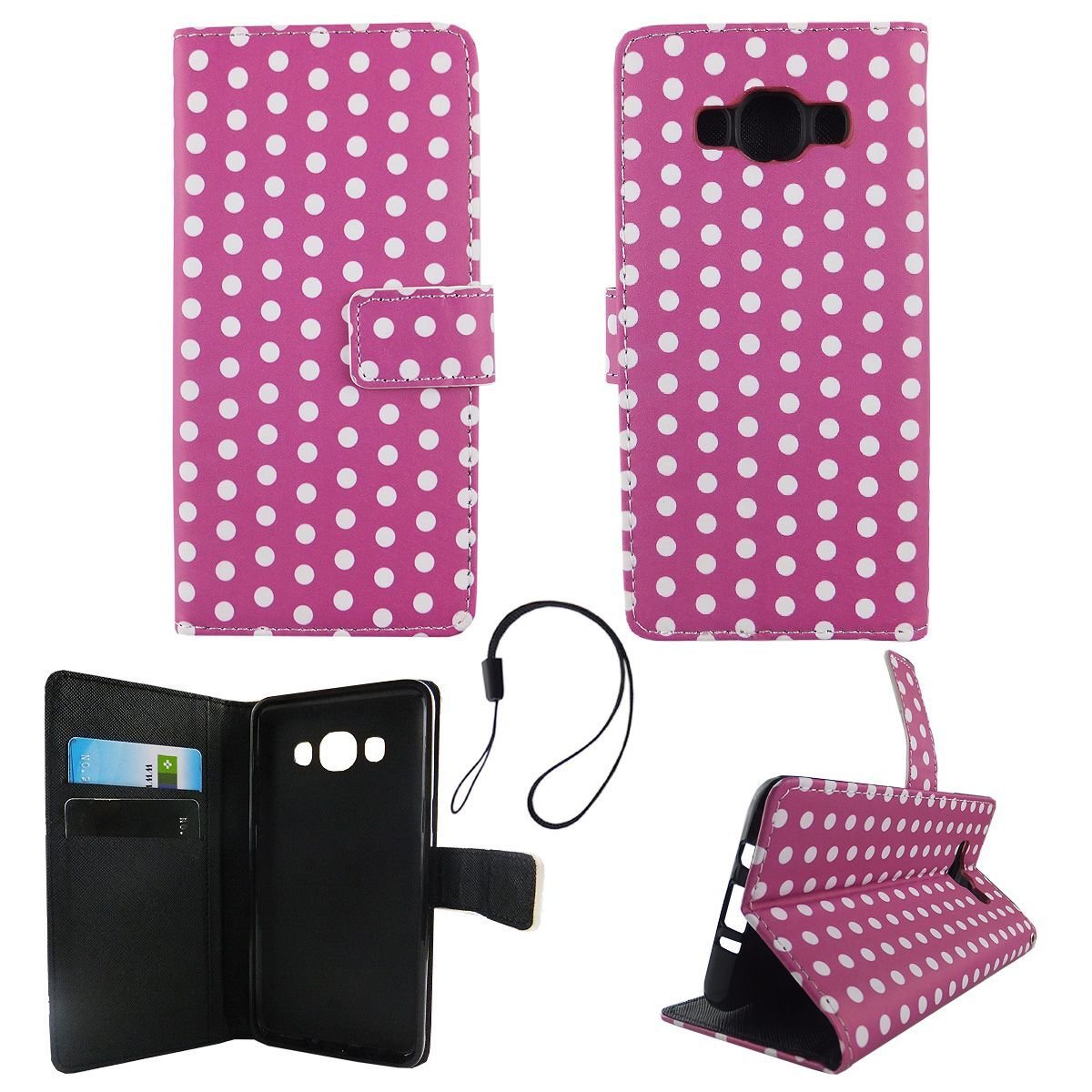 Etui na telefon komórkowy Etui na telefon komórkowy Samsung Galaxy J5 2016 Polka Dot Purple White
