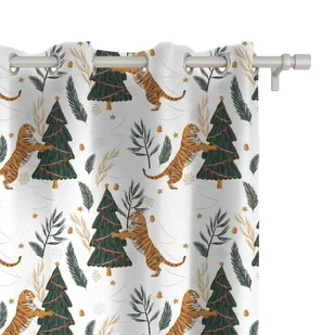 Zasłona WINTER wzór BN73 | Świąteczny tygrys 150 x 200 cm tkanina standard - Zasłony Zasłona WINTER wzór BN73 | Świąteczny tygrys 150 x 200 cm tkanina standard - Zasłony - miniaturka - grafika 1