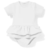 Body dla niemowląt - Body z baskinką białe, krótki rękaw 62 - miniaturka - grafika 1