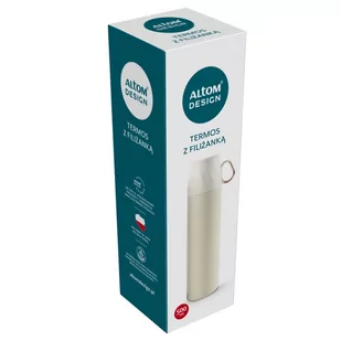 Lumarko Termos Z Zakrętką W Kształcie Filiżanki 500 ML Biały Ze Złotem - Termosy - miniaturka - grafika 4