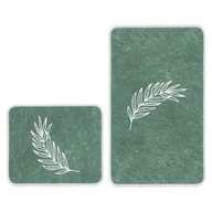 Dywaniki łazienkowe - Zielone dywaniki łazienkowe zestaw 2 szt. 100x60 cm – Minimalist Home World - miniaturka - grafika 1