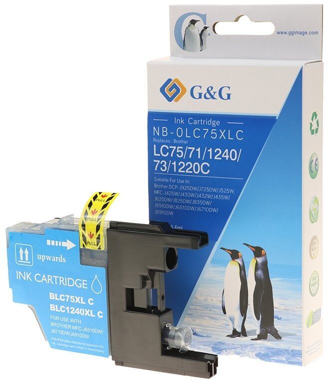Tusz G&G kompatybilny ink / tusz z LC-1240C, NP-B-0LC75C/1240C, cyan, 600s