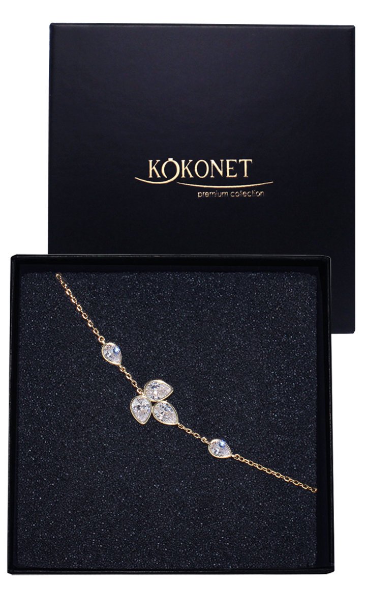 Bransoletka regulowana złota unikat z łezkami ELEGANCKA delikatna lekka