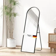 Lustra - Pełnowymiarowe lustro Albatros - łukowe lustro z czarną ramą - stojące lustro lub duże lustro ścienne o nowoczesnym designie, 150 x 50 cm - wysokiej jakości i trwałe szkło - miniaturka - grafika 1