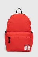 Plecaki - Superdry plecak damski kolor czerwony duży z nadrukiem - miniaturka - grafika 1