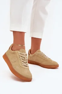 Zamszowe Sneakersy Damskie Big Star RR274849 HI-POLY SYSTEM Beżowe-38 - Sneakersy damskie - miniaturka - grafika 1