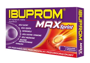 US Pharmacia SP. Z O.O. Polska Ibuprom MAX Sprint kaps.miękkie 0,4g 10kap BLOZ7-3683952 - Przeziębienie i grypa - miniaturka - grafika 1