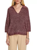 Swetry damskie - ESPRIT Sweter damski, bakłażan, XXL - miniaturka - grafika 1