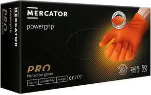 Mercator Medical 50 x Rękawiczki nitrylowe powergrip orange XL RP30011005 - Rękawiczki jednorazowe - miniaturka - grafika 1