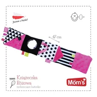 Zabawki sensoryczne - Moms Care Książeczka zabawka niemowlęca różowa - miniaturka - grafika 1