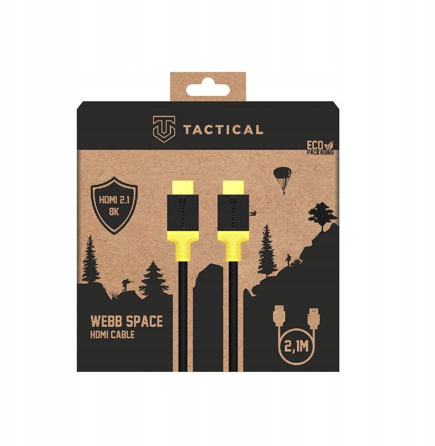 Tactical kabel HDMI 2,1, 8K, délka 2,1 m, černo-žlutá
