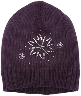 maximo Dziewczynka, kryształ lodu, czapka z motywem strasu, Fioletowy (aubergine 31), 51/53 cm - Czapki damskie - miniaturka - grafika 1