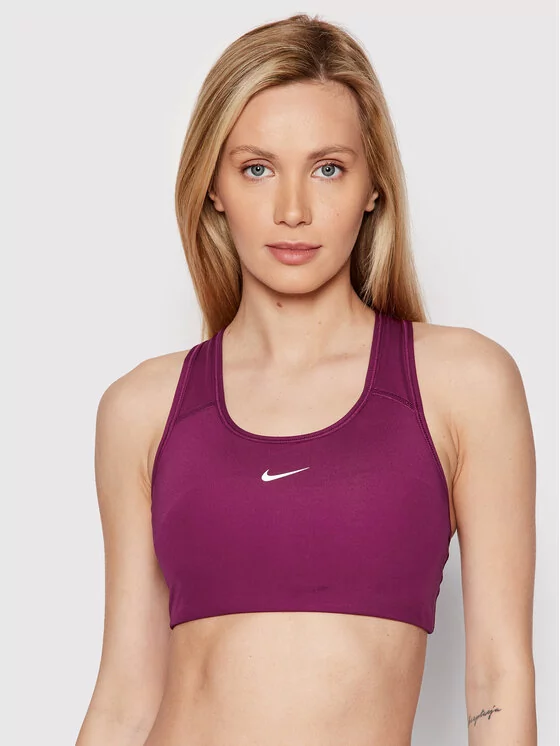 Nike Biustonosz sportowy Swoosh BV3636 Fioletowy