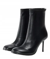 Botki damskie - ALDO CZARNE BOTKI ZE SZPILKĄ GŁADKIE ELEGANCKIE NA ZAMKNIĘCIE 37 T7D - miniaturka - grafika 1